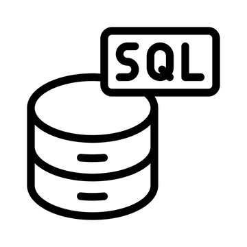 SQL database line icon