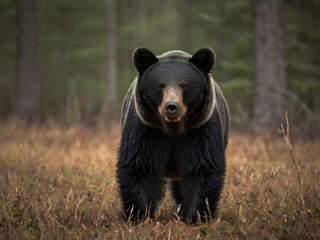 Naklejka premium black bear in the filed