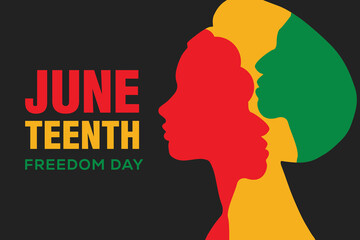 Juneteenth Freedom Day background illustration in flat design