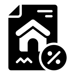property form glyph icon with mortgage payment detail
