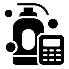 soap bottle glyph icon with personal care budget calculator