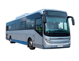 Modern city bus with large windows and sleek design.