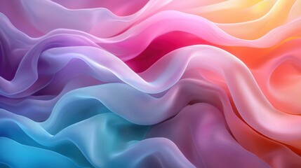 Obraz premium Colorful Flowing Silk Fabric Waves in Soft Pastel Shades
