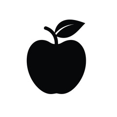 apple silhouette icon With white Background