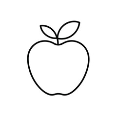 apple line art icon on a white background