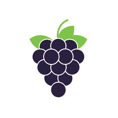 bunch of grapes silhouette icon vector.