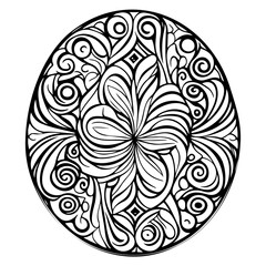 Intricate circular abstraction with swirling lines and geometric accents