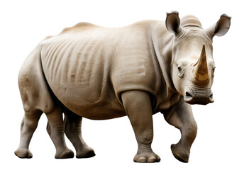 Obraz premium Southern white rhinoceros isolated on white background