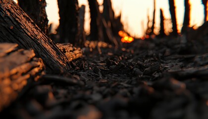 Obraz premium Charred remains of a fire