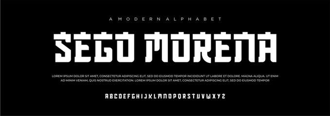 Japanese modern alphabet font, japan asian fonts style latin design