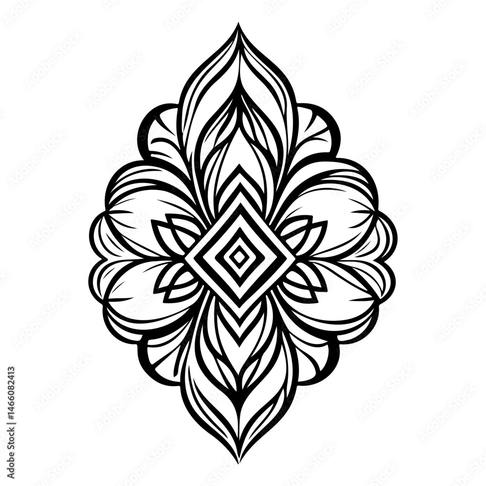 Poster intricate symmetrical abstract floral design creating a visually appealing pattern