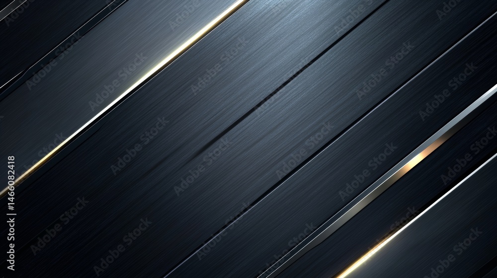 Poster abstract dark textured surface with illuminated metallic diagonal lines