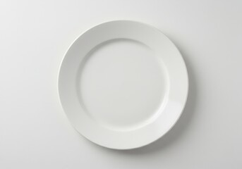 Simple white plate on a white background, ready for food presentation