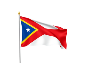 The flag of Amap, Brazil, waving in the wind