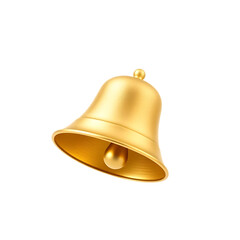 Golden bell icon on transparent background
