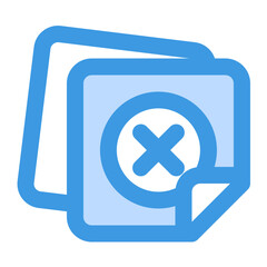 Icon representing an error or cancellation, suitable for user interface alerts and notifications.