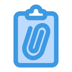 Minimalist icon representing document attachment or clipboard functionality for apps and website interfaces.