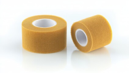 Two rolls of  light-tan adhesive tape