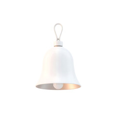 White Hanging Bell Ornament 3D Render