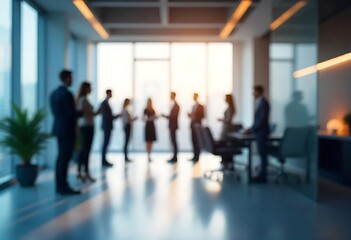 Generative AI Blurred vision of an office with business people
