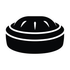 dim sum vector silhouette icon, black and white illustration of food.