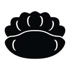 dumplings vector silhouette icon, black and white illustration of food.