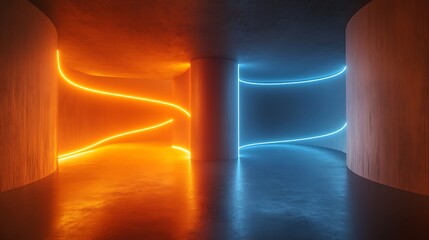 Neon tunnel interior design