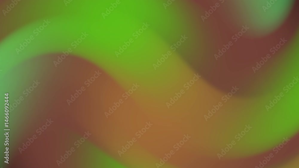 Poster abstract motion background: green and brown gradient waves flowing seamlessly