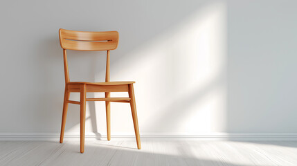 Isolated wooden chair on white background