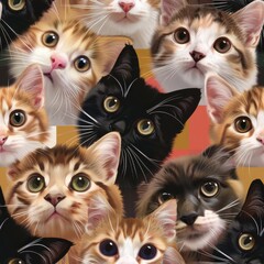Wallpaper-Pattern Cute cats 