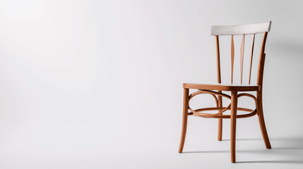 Isolated wooden chair on white background