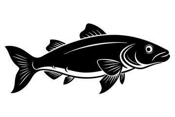 bowfin sihouette black vector