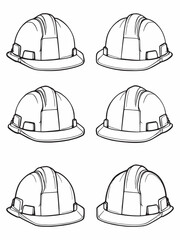 A yellow hard hat line art artwork creation.eps