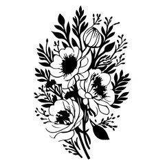 Elegant floral arrangement vector graphic, a refined botanical composition