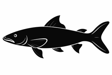 bowfin sihouette black vector
