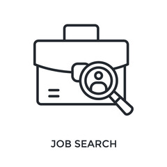 Job Search Icon Outline Style. Vector Illustration For Graphic Design