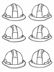 A yellow hard hat line art on white.eps