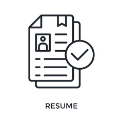 Resume Icon Outline Style. Vector Illustration For Graphic Design