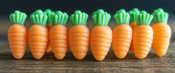 A mini carrot-shaped eraser set with tiny green tops