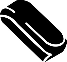Black eraser icon. Concept of erasing, deleting, and removing .isolated on transparent background