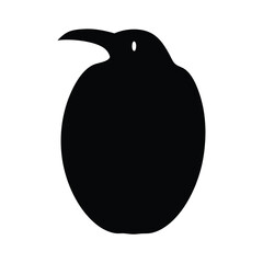 kiwi vector silhouette icon, black and white illustration of food.