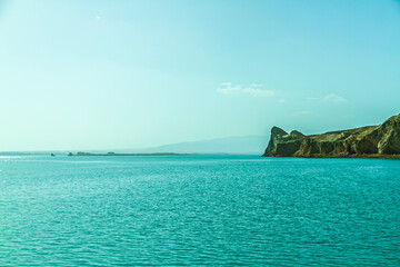 Naklejka premium The sacred blue holy lake of the Mongolian ethnic group - an inland saltwater lake 