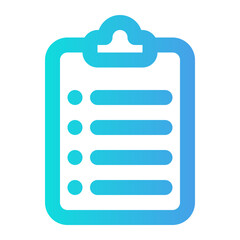 Simple clipboard icon representing tasks, notes, or checklists, suitable for UI design and productivity applications.