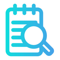 Icon depicts a calendar with a magnifying glass, ideal for scheduling, searching, or date-related digital applications.