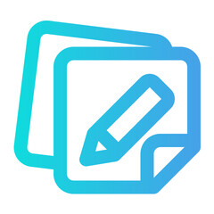 Simple icon representing note-taking, writing, editing, suitable for app interfaces and productivity tools.