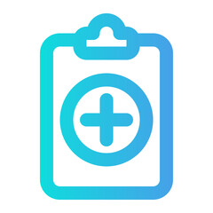 Simple medical clipboard icon representing healthcare management and medical record keeping.