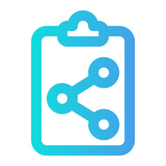 Minimalist share icon on clipboard, suitable for UI design and social media applications.