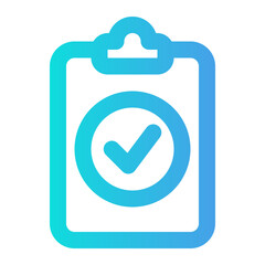 Minimalist icon of a clipboard with a checkmark, suitable for task completion or approval in digital interfaces.