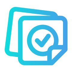 Icon symbolizing approval, validation, or verification, ideal for use in digital interfaces, certifications, and quality assurance.