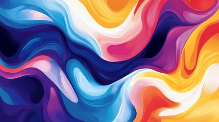 Obraz premium Abstract Colorful Swirling Paint Wave Design